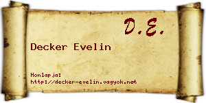 Decker Evelin névjegykártya